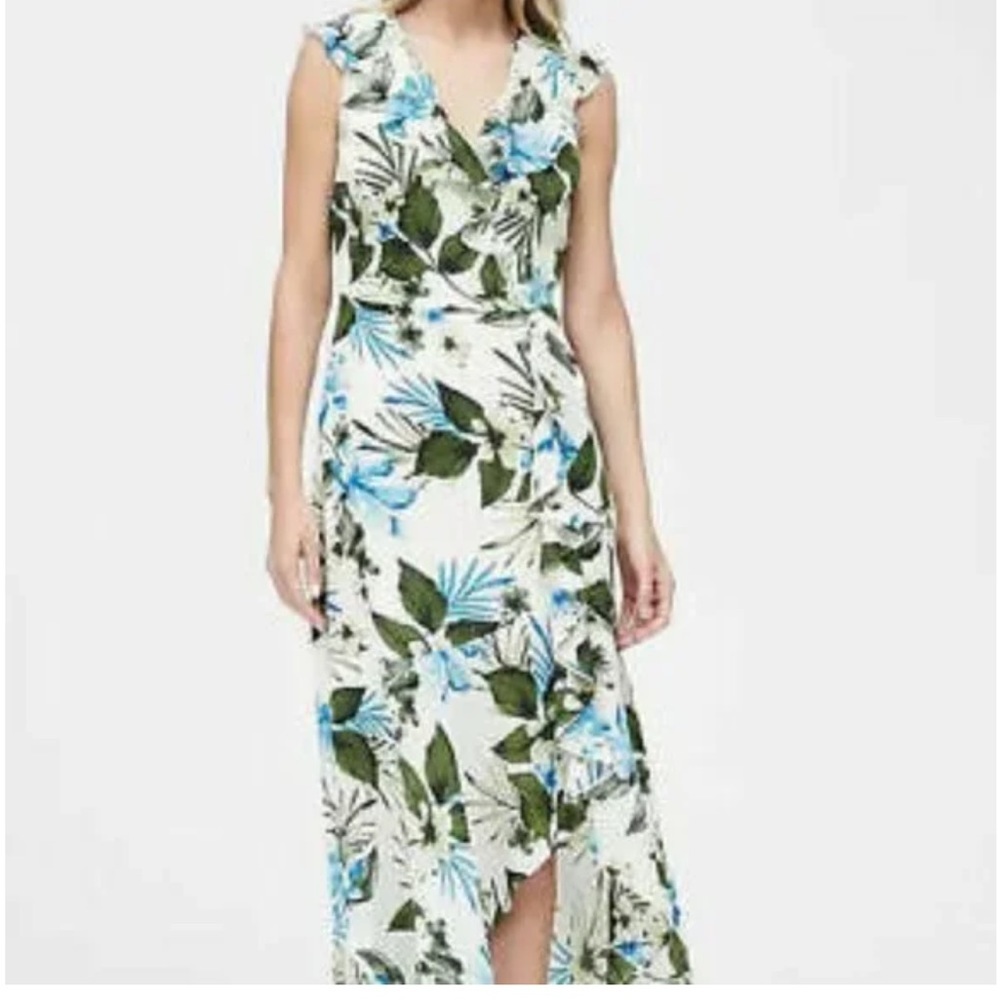 Banana Republic Floral Slit Ruffles Maxi Dress